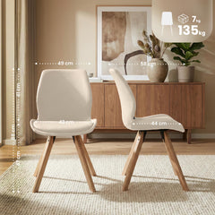 4er Set Stuhl Luna Kunstleder - creme