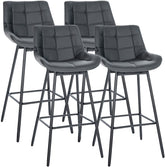 4er Set Barhocker Weston Schwenkbar Kunstleder - grau