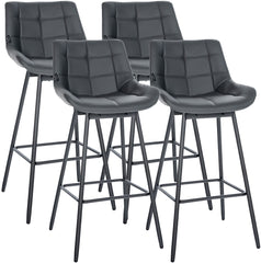 4er Set Barhocker Weston Schwenkbar Kunstleder - grau