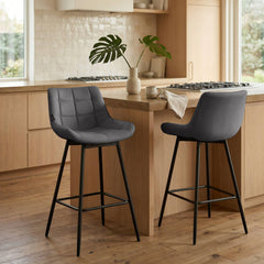 4er Set Barhocker Weston Schwenkbar Kunstleder - grau