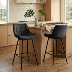 4er Set Barhocker Weston Schwenkbar Kunstleder - schwarz