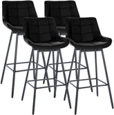 4er Set Barhocker Weston Schwenkbar Kunstleder - schwarz