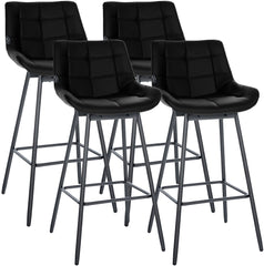 4er Set Barhocker Weston Schwenkbar Kunstleder - schwarz