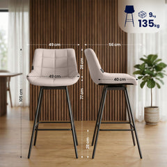 4er Set Barhocker Weston Schwenkbar Kunstleder - wei�