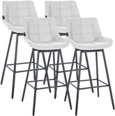 4er Set Barhocker Weston Schwenkbar Kunstleder - wei�