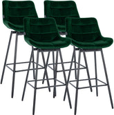 4er Set Barhocker Weston Schwenkbar Samt - dunkelgr�n