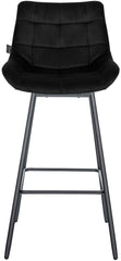 4er Set Barhocker Weston Schwenkbar Samt - schwarz