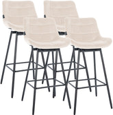 4er Set Barhocker Weston Schwenkbar Samt - creme
