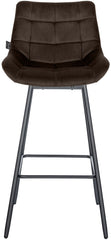 4er Set Barhocker Weston Schwenkbar Samt - braun