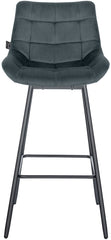 4er Set Barhocker Weston Schwenkbar Samt - dunkelgrau