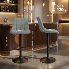 Barhocker Mapun Kunstleder - grau