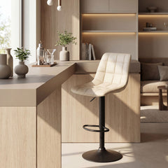 2er Set Barhocker Mapun Kunstleder - creme