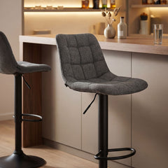 Barhocker Mapun Stoff - dunkelgrau