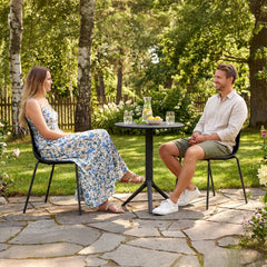 Gartenmöbel-Set Torin mit 2 Stühlen - schwarz