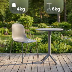 Gartenmöbel-Set Torin mit 2 Stühlen - dunkelgrau