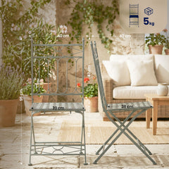 2er Set Klappstuhl Asina - antik-gr�n by Dropshipping-Europe – M�bel