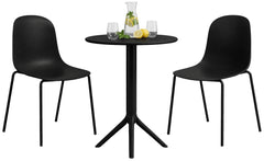 Gartenmöbel-Set Torin mit 2 Stühlen - schwarz