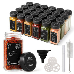 24er Set Gew�rzgl�ser eckig Edelstahl - schwarz