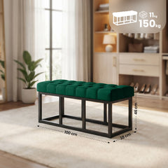 Sitzbank Amun Stoff Schwarz 100 cm - gr�n