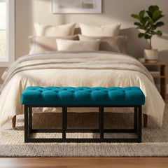Sitzbank Amun Stoff Schwarz 120 cm - blau