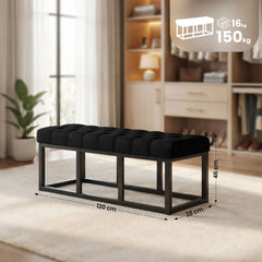 Sitzbank Amun Stoff Schwarz 120 cm - schwarz