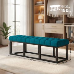 Sitzbank Amun Stoff Schwarz 150 cm - blau