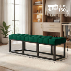 Sitzbank Amun Stoff Schwarz 150 cm - gr�n