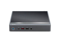 ACER DT.R3PET.005 19597 in posizione orizzontale con superficie effetto carbonio e porte frontali accessibili, computer compatto da ufficio
