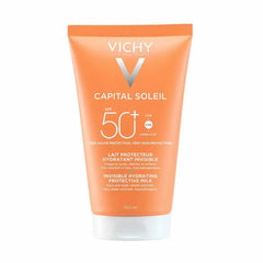 Latte protettivo idratante Vichy Capital Soleil SPF50+ 150ml, ideale per una pelle protetta e idratata sotto il sole.