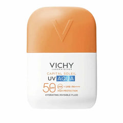 Fluido idratante invisibile Vichy Capital Soleil SPF 50+ da 50ml, protezione solare leggera e fresca per la pelle.