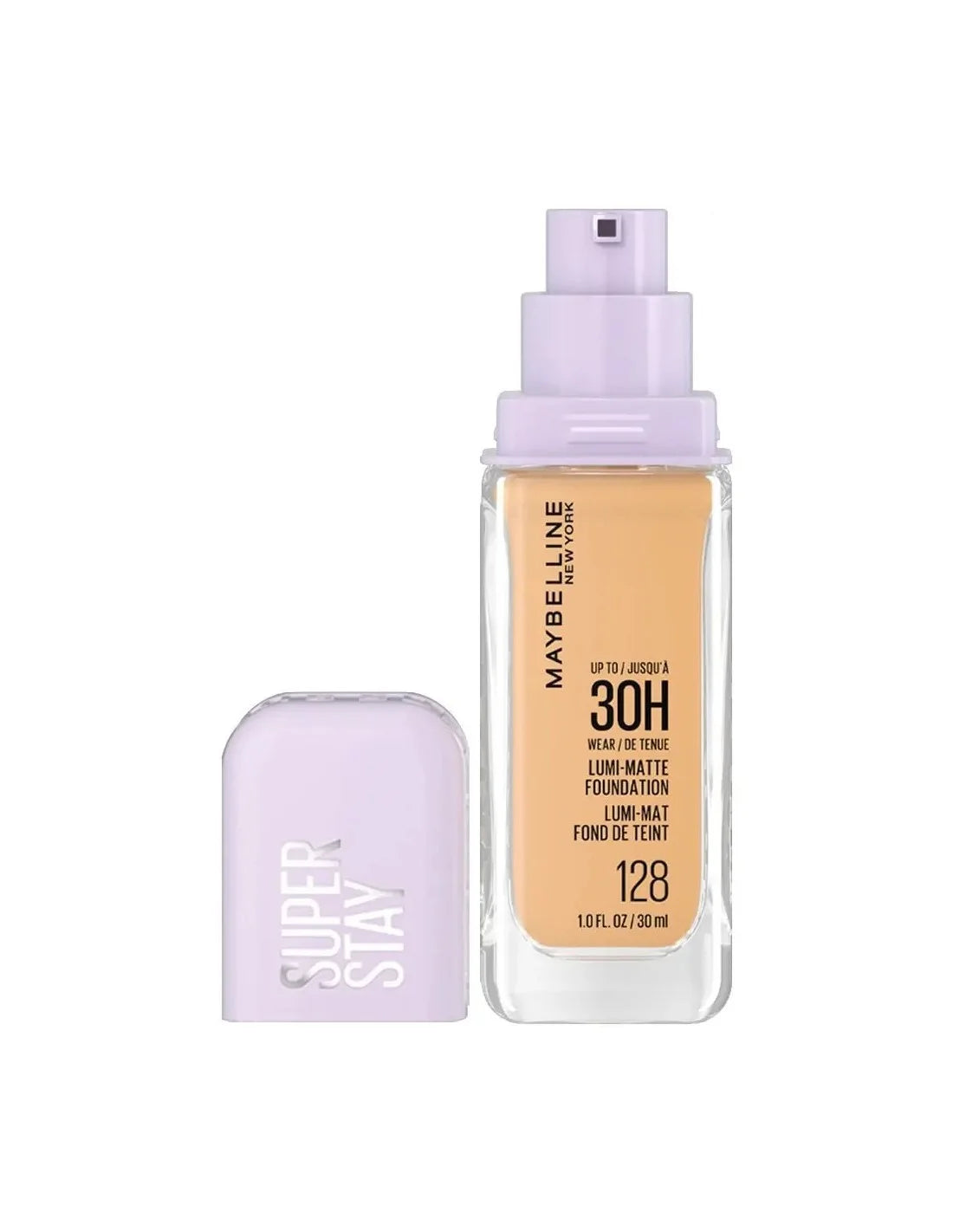 Base de maquillaje Maybelline Superstay Lumi Matte 128, 30ml, per una pelle luminosa e a lunga durata.