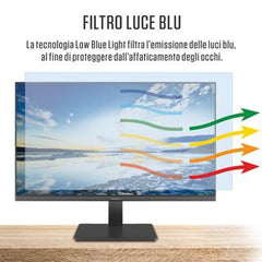 Monitor ATLANTIS A05-HE27VF-VHM con filtro luce blu integrato per ridurre l'affaticamento visivo, ideale per uso prolungato al computer.