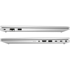 Profilo laterale del laptop HP 37678 - HP B2NK8ES con porte USB, HDMI, Ethernet e jack audio, design sottile in argento