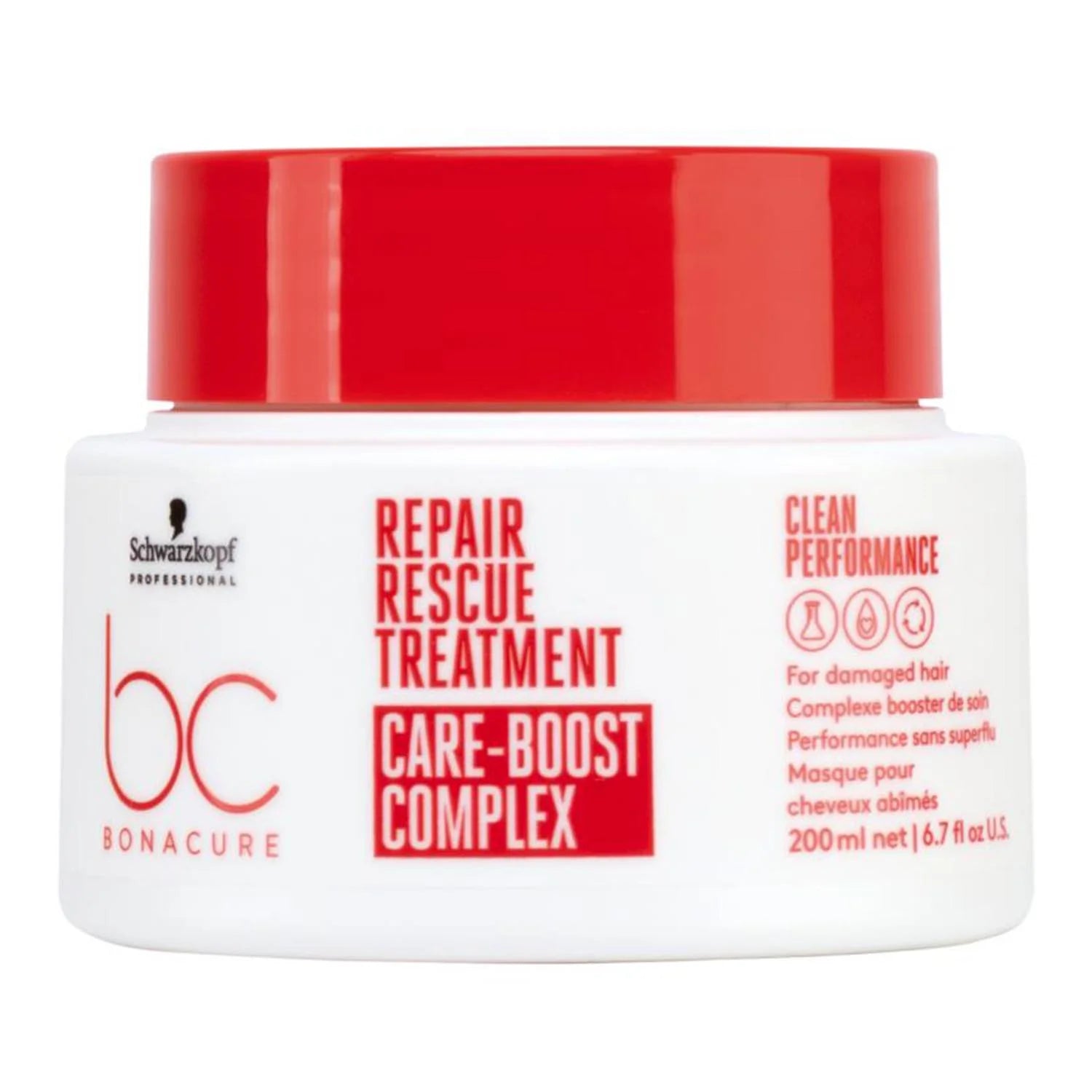 Schwarzkopf Bonacure Repair Rescue Tratamento Care-Boost 200ml per capelli danneggiati, ripara e nutre in profondità.
