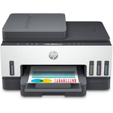 Stampante multifunzione HP 41199 - HP 28B75A con serbatoi d'inchiostro visibili, ideale per stampa a colori ad alta resa in ambienti professionali.