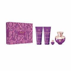 Profumo Versace Dylan Purple Eau De Parfum Spray 100ml, set elegante con 4 parti, perfetto per ogni occasione.