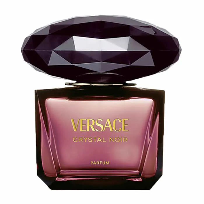 Flacone di Versace Crystal Noir Parfum Spray 90ml, elegante e raffinato, ideale per ogni occasione.