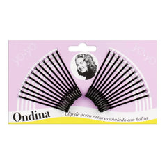 Eurostil Acanalado Clips Acero Con Bolita Negra 50mm Pack 1un