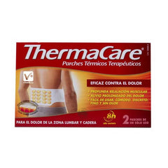 Fasce autoriscaldanti Thermacare per schiena e lombari, confezione da 2 unità, allevia il dolore muscolare.