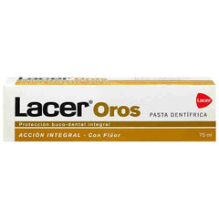 Lacer Oros Pasta Dentífrica 75ml per denti più sani e luminosi, protegge contro carie e placca.