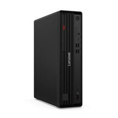 Lenovo 94959 - LENOVO 12YK001LIX desktop PC, vista angolata con pannello frontale a righe e logo ThinkCentre, categoria Computers