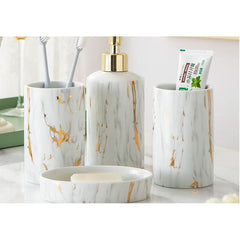 Bathroom Marble Bathroom Wash Kit Ceramic - InfinityMarket - Bathroom - Bathroom set - Bathroom storage