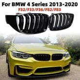 Bright Black Front Kidney Grille Slat M4 Style Grill - InfinityMarket - Black - Bmw