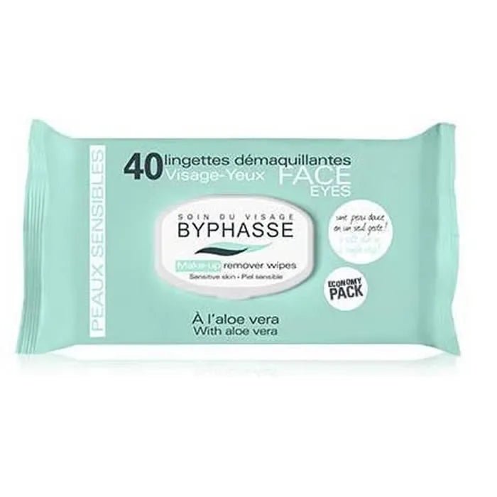 Byphasse Makeup Remover Wipes Aloe Vera Sensitive Skin 40U - InfinityMarket -