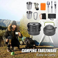 Camping Cookware Set - Durable Hard Alumina Pots & Pans for Outdoors - InfinityMarket - Camping - Complete set - Hiking