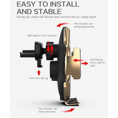 Caricatore Wireless 10W per Auto - Ricarica veloce e senza fili - InfinityMarket - Car Charger - Car Phone Holder - Charger