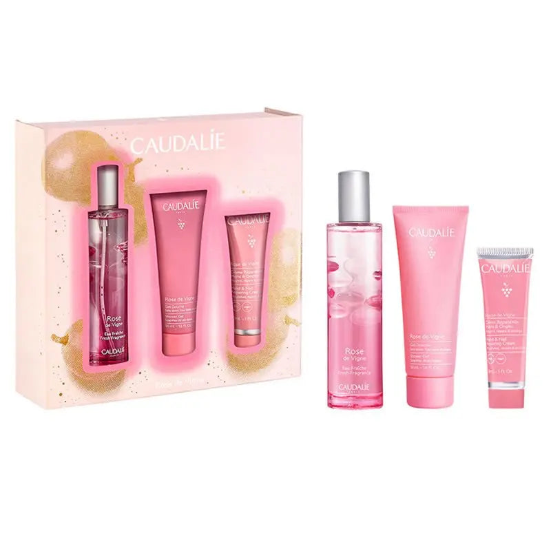 Caudalie Rose De Vigne Refreshing Water Spray 50ml Set 3 Pieces - InfinityMarket -