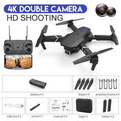 E88 4K Dual Camera Drone - WiFi FPV Quadcopter with Altitude Hold - InfinityMarket - 4k - altitude - camera