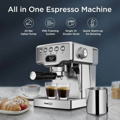 Geek Chef 20 Bar Espresso Machine 1.8L Water Tank, Stainless Steel - InfinityMarket - Coffee - Coffee bar - Coffee machine
