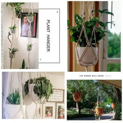 Hanging Plant Handmade Macrame Plant Hanger - InfinityMarket - Decorative vases - flower - Garden